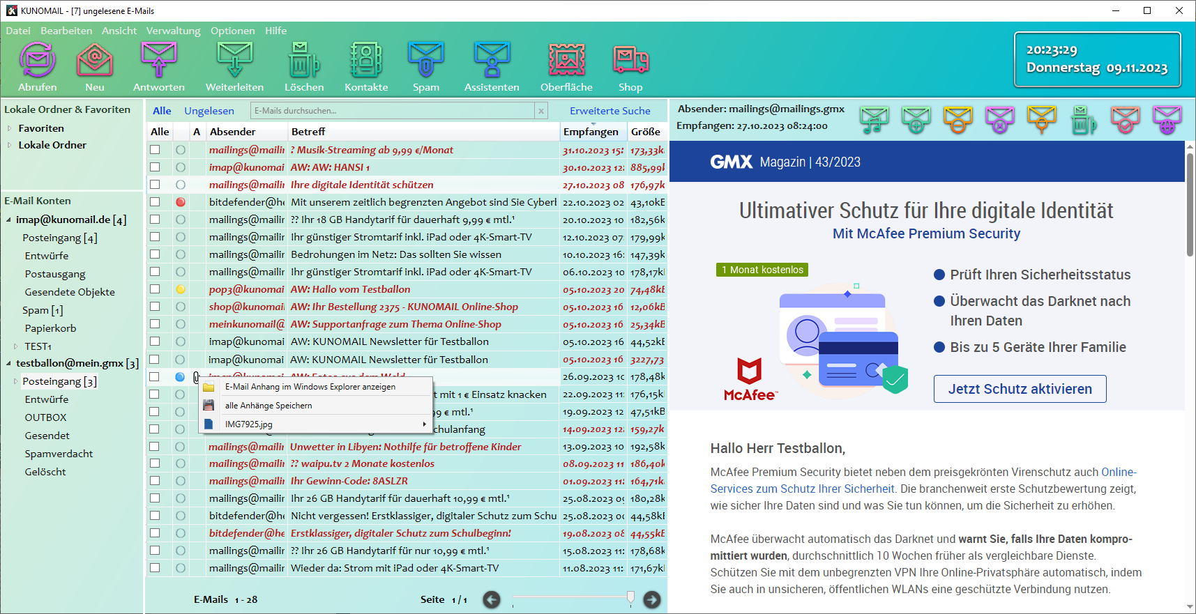 Vereinfachter Umgang mit den E-Mail Anhängen