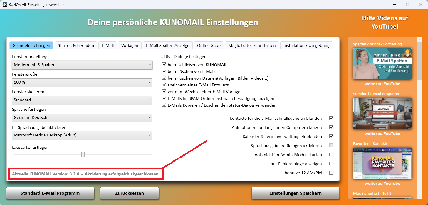 KUNOMAIL Update 3.2.4