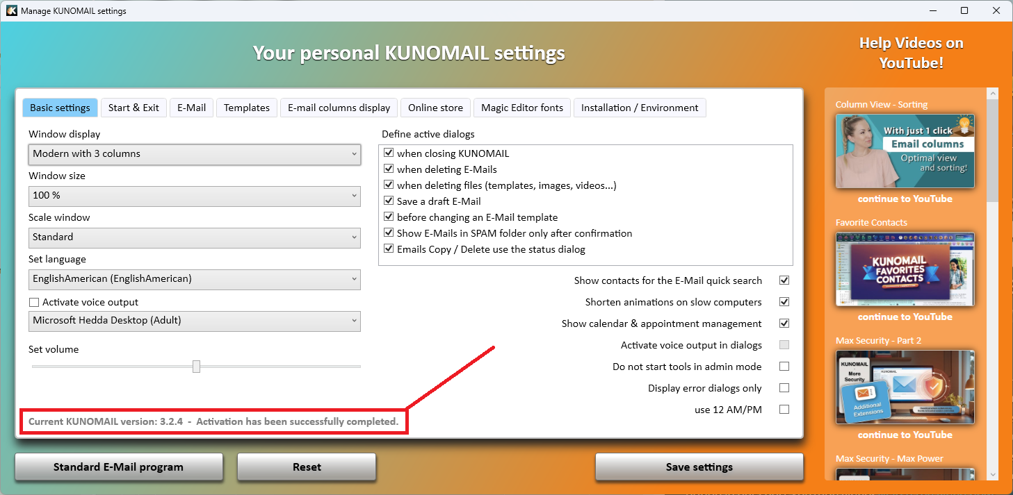 KUNOMAIL Update 3.2.4