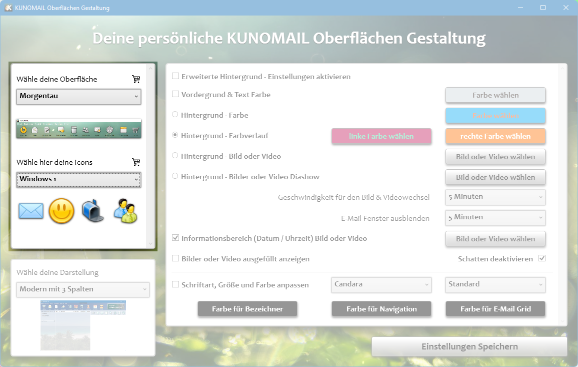 KUNOMAIL Oberflächengestaltung