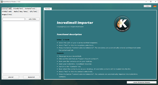 KUNOMAIL Incredimail Importer