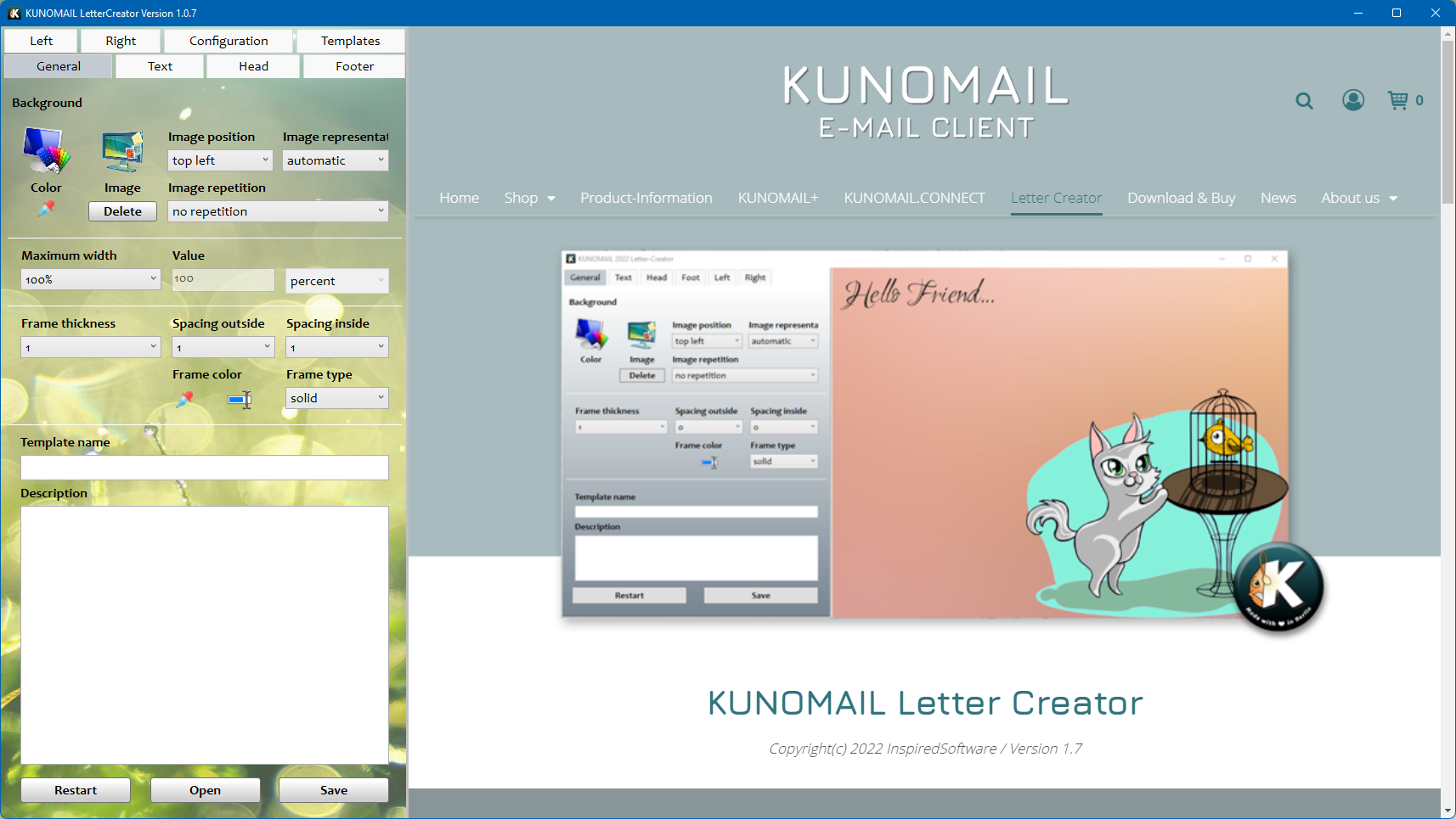 KUNOMAIL Letter Creator