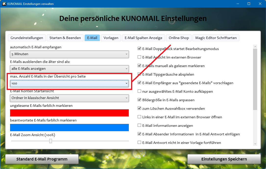KUNOMAIL E-Mail Paging